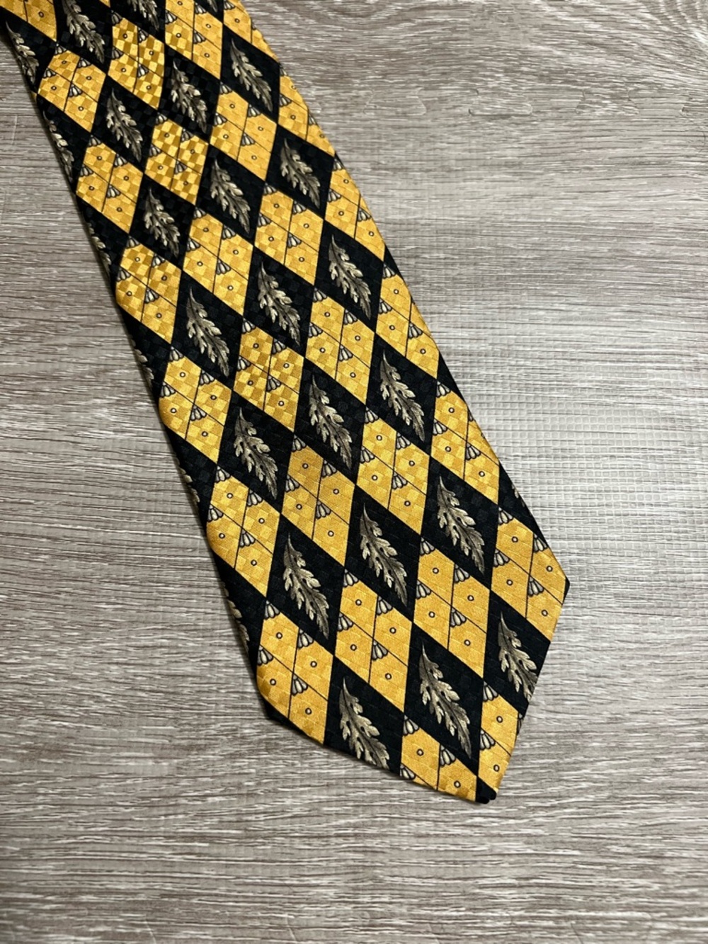 Robert Talbott Nordstrom Classic Black & Gold Patterned Men's Silk Tie